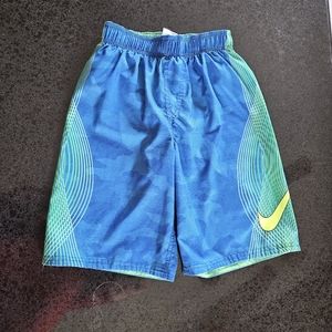 Nike Blue and Green Swimming Trunks Youth Large.